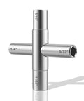 Four Way Sillcock Water Key 1/4 In 9/32 In 5/16 In 11/32 In Go-To Must-Have Handy Palm Sized Shutoff Tool For Hose Bibs Anti Corrosion Zinc Plated Steel, cross view
