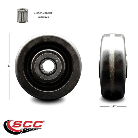 Heavy Duty 4 Inch Phenolic Caster Wheel With Precision Roller Bearing, 1/2 Inch Bore, 600 Lb Load, Black Replacement Components Built Tough To Crush Weight And Handle The Daily Grind Without Skipping A Beat