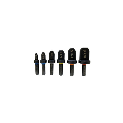 Swaging Tool Drill Bit Set With 1/4 3/8 1/2 5/8 3/4 7/8 Inch Bits High Speed Steel for Metalworking and Auto DIY Projects