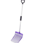 Youth Pro Pick Stall Fork With Two Piece Handle Purple Mini Stall Fork Ultra Lightweight 13 By 11 Inch Head 36 Inch Aluminum Rod