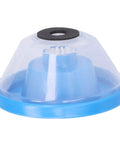 Heavy Duty Electric Drill Dust Collector With Slick Bowl Shield and Roomy Debris Tray, blue plastic guard with cleaning brush.