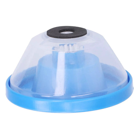 Super Handy Large Capacity Dust Collector for Electric Drills, bowl-shaped design with blue base and shockproof padding.