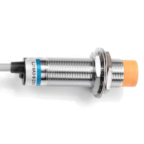8mm NPN NO Inductive Proximity Switch Sensor, 12-24V DC (6-36V) Wide Range, 2-Wire Normally Open, metal cylindrical design