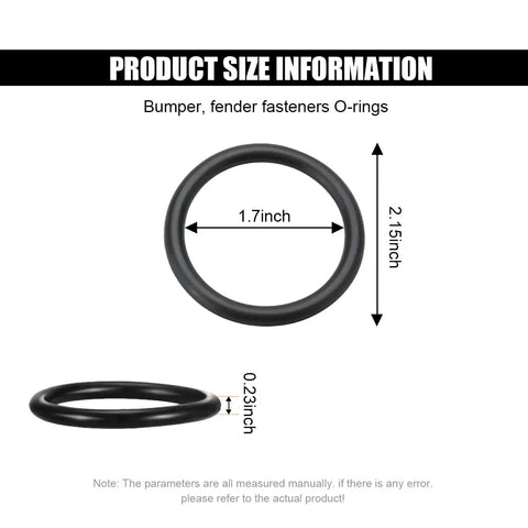 Universal Car Bumper Fastener Kit 16 Pcs O Rings And Quick Release Washers For Fender Bumper Replacement size details
