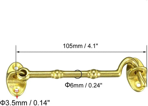 Lock Down Your Setup With This Tough Brass Hook Latch For Gates Cabinets And Windows Featuring Dead Simple Install, 105mm size.