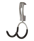 Powder Coated Metal FastTrack Garage Hooks Set Universal Hanging Organizer, single hook with soft grip and rust-resistant finish