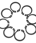 Garage-Ready Heavy Duty C-Clip Retaining Ring Kit, 150-Piece 18 Size Assortment From 3mm To 32mm, metal snap rings closeup