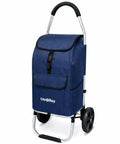 Ultra Lightweight Foldable Grocery Cart With 42L Capacity Rugged Aluminum Frame Rubber Wheels Removable Insulated Bag Liner