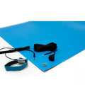 ESD Anti Static Table Mat Kit 16x24 Blue With ESD Wrist Strap And Ground Cord Plug And Play Ready To Go Non Slip Electronics
