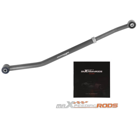 Adjustable Rear Track Bar For Jeep Wrangler TJ 1997 To 2006 Fits 1 To 6 Inch Lift Length Adjusts 31.37 To 34 Inches Direct Replacement To Stop Axle Lateral Movement And Beefed Up Handling For Tough Off Road. black steel adjustable rear track bar with bushings