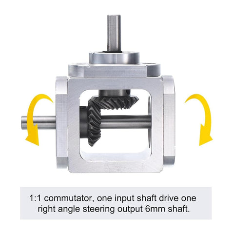 Right Angle Bevel Gearbox 1 To 1 90 Degree Drive With Single Output Shaft 20 Teeth Bevel Gear 1 Module Aluminum Frame