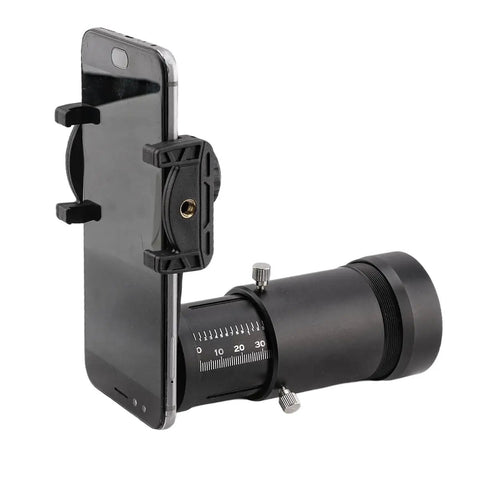 Adjustable Scope Camera Adapter For Phones with universal mount and quick twist lock attached to smartphone for clear outdoor shots