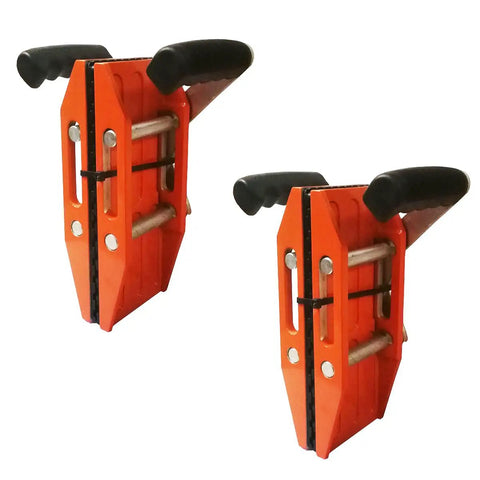 2 Pack Beefy Double Handed Granite Stone Panel Lifting Clamps With Rubber-Lined Jaws, 2.36 Inch Capacity, Heavy Duty Moving Clamp