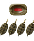Inline Method Feeder Set For Carp Fishing With Four Inline Feeders And One Rubber Mold Includes 15G 20G 25G And 35G Weights