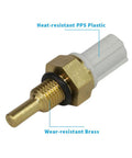 Engine Coolant Temperature Sensor Direct Fit Honda Civic Accord CRV Element 2001 Through 2011 Oem Replacement 37870PNA003 showing heat-resistant PPS plastic and wear-resistant brass construction.