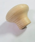 Real Deal Unfinished Beech Wood Cabinet Knobs Big Boy Sized Round Drawer Pulls Pack Of Four With Heavy Duty Screws Top Shelf Hardware For Any Home Reno close-up of unfinished beech cabinet knob