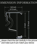 Dimensions of Heavy Duty 2 Inch Clear Blind Valance Clips For Wood Or Faux Wood Horizontal Blinds, measurements shown