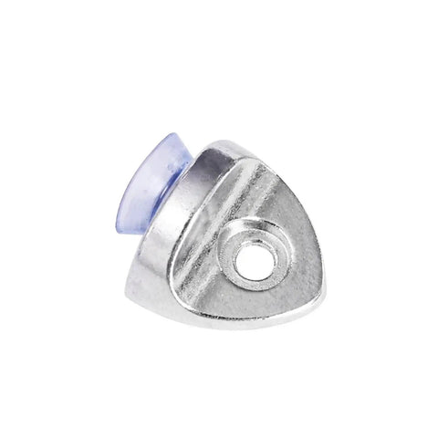 Right Angle Cabinet Shelf Clips 20 Pack With Suction Cup Glass Base Support close-up of single metal clip with suction pad