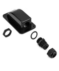 4 Pack IP68 Solar Cable Entry Gland, Waterproof ABS 1 Way Cable Housing in black for RV, caravan, marine, and solar panel installations.