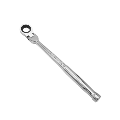 Side view of a 10.5 Inch Flex Head Nano Socket Ratchet Wrench For Tight Spots Compatible With 17mm Stubby Impact Sockets.