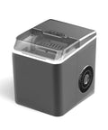 No Sweat Countertop Flake Ice Maker Machine With Silent Operation For Home Bars gray compact design with a clear top.