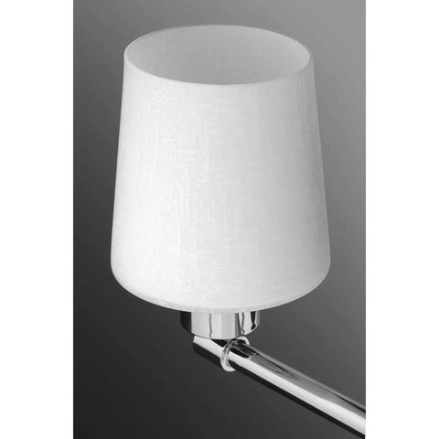 Glance Two-Light Bath Vanity Light In Brushed Nickel With Etched Linen Glass Shades, chrome finish, close-up view