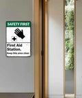 12 By 8 Inch Aluminum First Aid Station Sign For Easy Wall Mounting No Sweat Rustproof Weatherproof Safety Sign With Pre Drilled Holes