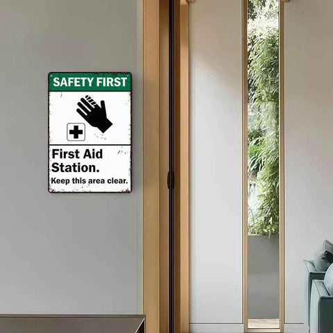 12 By 8 Inch Aluminum First Aid Station Sign For Easy Wall Mounting No Sweat Rustproof Weatherproof Safety Sign With Pre Drilled Holes