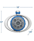 Metal 8 Pattern Turret Sprinkler With Adjustable Spray And Weighted Base With Dimensions 9x7.17x1.75 Inches