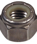 Heavy Duty Steel 5/16-24 Nylock Stop Nut Insert showing hex style and friction washer detail