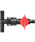 Durable 16mm And One Half Inch Garden Hose Splitter Tee Reducer Barb Connector With Tap Valve Three Way Fitting For Drip Irrigation System Ideal For Garden Mains And Lawn Care Outdoor Use Easy Install, black plastic tee splitter with red valve