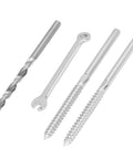 Heavy Duty Swage Lag Screw Cable Railing Kit With Stainless Steel 316 Left Right Thread, includes wrench and drill bit