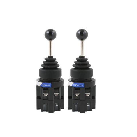30mm Rod End Bearing Kit With Monolever 4 Way Joystick Switches Featuring Self Locking Latching Reset Momentary Toggle Cross Rocker 4NO For Rugged Heavy Duty High Load Capacity Applications, black pair