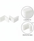 White Plastic End Caps For L Shaped Angle Iron Floor Protectors For Metal Shelving And Workbenches No Slip Eight Pack