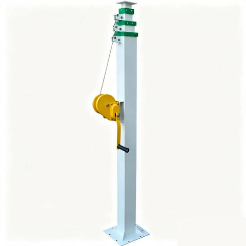 Pro Grade Manual Telescopic Lifting Mast With Kickass Hand Crank Winch And No Sweat Height Locking for heavy duty outdoor gear.