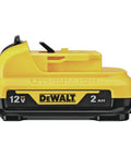Compact Brushless Impact Wrench Kit Featuring 12V Motor And 3/8 Square Drive High Torque Settings That Rip Through Rusty Bolts For Pro Mechanics And Weekend Grease Monkeys Lithium ion battery, 12V, 2AH, yellow and black design.