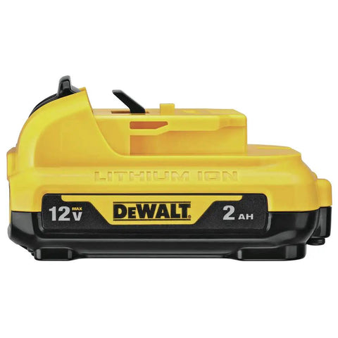 Compact Brushless Impact Wrench Kit Featuring 12V Motor And 3/8 Square Drive High Torque Settings That Rip Through Rusty Bolts For Pro Mechanics And Weekend Grease Monkeys Lithium ion battery, 12V, 2AH, yellow and black design.