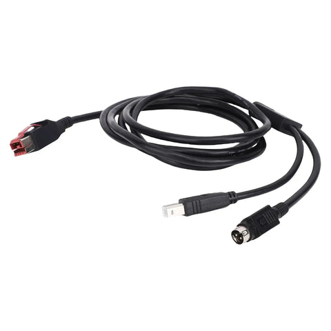 Slick No Sweat Plug And Play Universal Printer Cable 2 In 1 Design With 24V Power Usb To Usb Type B Plus 3 Pin Din Adapter.