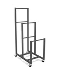 Rock Solid Metal Rolling Cart For Cardboard Storage And Art Drying Rack With Smooth Casters, upright metal design with locking wheels.