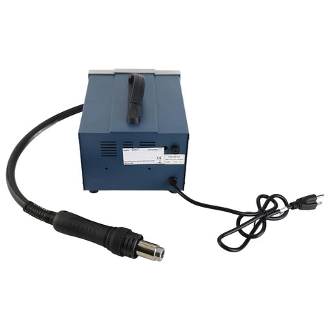 Back view of Desoldering Station 850D Hot Air Rework Tool With LED Digital Display showing power cord and hot air nozzle.