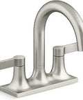 Venza Centerset Bathroom Faucet Two-Handle 3-Hole Sink Tap With 5.5-Inch Spout Reach, Vibrant Brushed Nickel Finish, side view