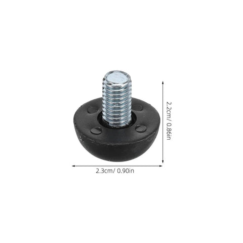 16 Pcs M8 Threaded Adjustable Furniture Leveling Feet Pads With Non Slip Rubber And Stainless Steel, 2.3cm black foot