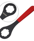 Heavy Duty Drop Forged Carbon Steel O Type Collet Wrench For ER16 ER20 ER25 ER32 Nuts Perfect Fit Spanner Tool For Milling CNC Lathe with red handle.