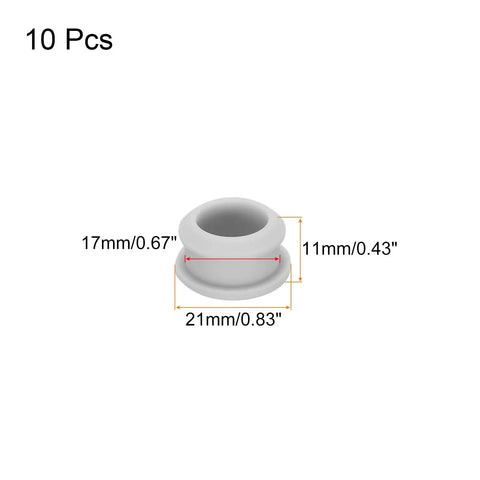 Heavy Duty Silicone Snap In Locking Hole Plugs Waterproof Flush Mount Rubber Panel Seals And Bulkhead Covers 17mm Diameter Gray Pack Of 10 measurement details