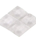 Kick Butt Scratch Protection With These Self Adhesive Bumper Pads Made From Heavy Duty Clear Vinyl for countertops, 3/4 inch square clear pads.