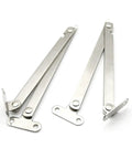 Heavy Duty Two Pack Folding Lid Support Hinges Built Tough Stainless Steel Brackets for cupboard and trunk repairs.