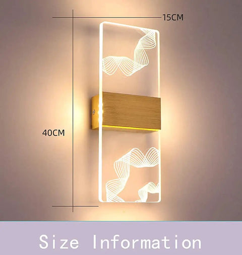 Modern Acrylic Led Wall Sconce With Up And Down Ambient Glow Includes A Smart Remote For Swift Dimming And Cool White Switches, 40cm height