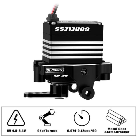 TRX4M Compatible All Metal 9Kg High Torque Servo Coreless Motor HV 4 8V with mount arm and steering link for 1 18 scale RC crawler