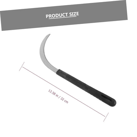 5 Piece Non Slip Grip Multi Function Mowing Sickle Set Rustproof Black Handheld Garden Tools For Weeding Harvesting And Agriculture Durable And Easy To Use shown with 12.58 inch size