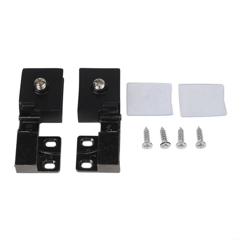 Self Closing Glass Door Hinge For 3 To 5 Mm Frameless Panels No Drill Installation Clamp Zinc Alloy Black Finish with Screws